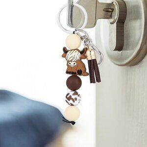 Highland Cow Keychain Cowgirl Cowboy Western Farmhouse